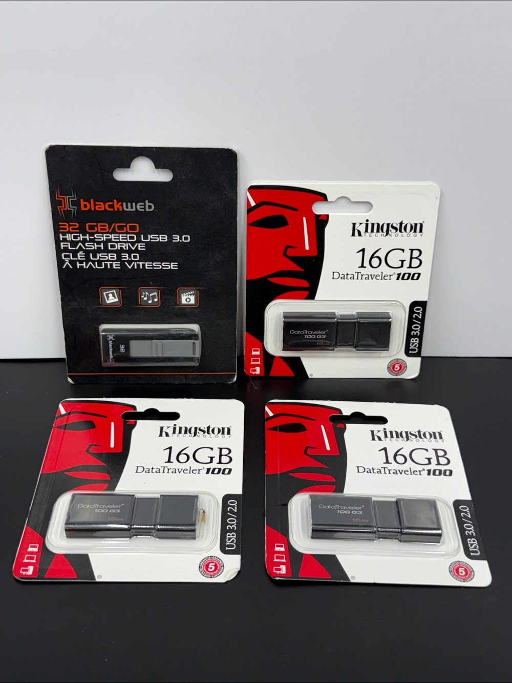 Kingston 16GB DataTraveler 100 USB 3.0 Flash Drive and 32GB Blackweb